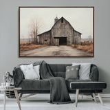 11602-MGV-CV-36X24-Old Barn Wall Art Canvas Print, Framed Rustic Barn Art Picture Print, Old Farmhouse Perfect Rustic Farmhouse Decor Artwork
