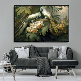 84047-MGV-CV-36X24-Tropical Birds Wall Art – Elegant Botanical Canvas Print, Exotic Nature Decor for Living Room, Bedroom or Office