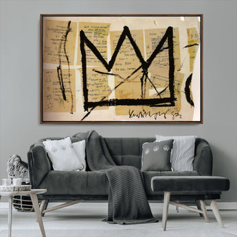 37215-MGV-CV-36X24-Abstract Crown Wall Art – Urban Graffiti Style Canvas Print Modern Street Art Design, Bold Contemporary Decor for Living Room,