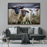 18418-MGV-CV-36X24-Sheep Wall Art Canvas Print, Framed Farmhouse Sheep Art Picture Print, Sheep Herd Perfect Rustic Farmhouse Decor Artwork