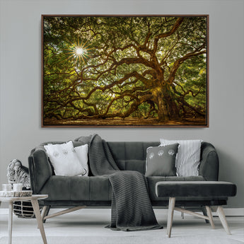 57983-MGV-CV-36X24-Angel Oak Tree Wall Art Canvas Print, Framed Oak Tree Art Picture Print, Angel Oak Perfect Rustic Nature Decor Artwork