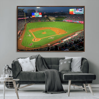 93707-MGV-CV-36X24-Los Angeles Stadium Wall Art Canvas Print, Framed Angel Stadium Field Art Picture Print, Anaheim Stadium Perfect Sports Room Decor