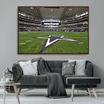 14834-MGV-CV-36X24-Dallas Att Stadium Wall Art Canvas Print, Framed Texas NFL Stadium Art Picture Print, American Football Stadium Perfect Sports
