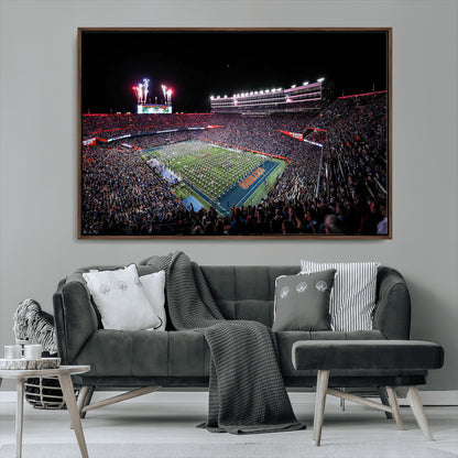 46899-MGV-CV-36X24-Ben Hill Griffin Stadium Wall Art Canvas Print, Framed Football Stadium Art Picture Print, Florida Football Stadium Perfect Sport