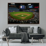 25148-MGV-CV-36X24-Baseball Stadium Wall Art – Canvas Print Night Game Packed Crowd Bright Lights Sports Photography, Dynamic Decor for Game Room,