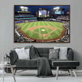87666-MGV-CV-36X24-City Field Stadium Wall Art Canvas Print, Framed New York Stadium Art Picture Print, Citi Field Stadium Perfect Sport Room Decor