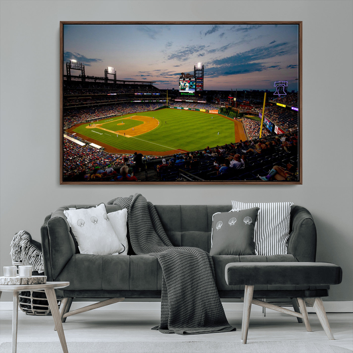 17415-MGV-CV-36X24-Philadelphia Phillies Stadium Wall Art Canvas Print, Framed Citizens Bank Park Art Picture Print, Phillies Stadium Field Perfect
