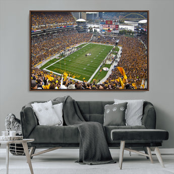 51419-MGV-CV-36X24-Heinz Field Wall Art Canvas Print, Framed Pittsburgh Stadium Field Art Picture Print, Heinz Stadium Field Perfect Sports Room