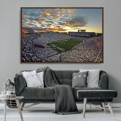 38807-MGV-CV-36X24-Beaver Stadium Wall Art Canvas Print, Framed Beaver Stadium Field Art Picture Print, Football Stadium Perfect Sport Room Decor