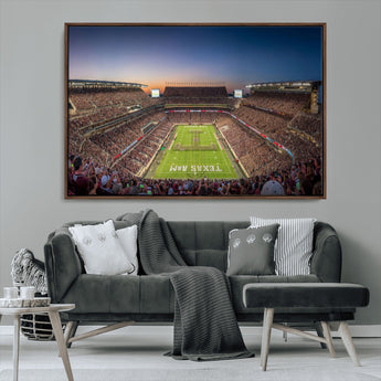 17421-MGV-CV-36X24-Kyle Field Wall Art Canvas Print, Framed Texas Stadium Art Picture Print, Kyle Field Stadium Perfect Sport Room Decor Artwork