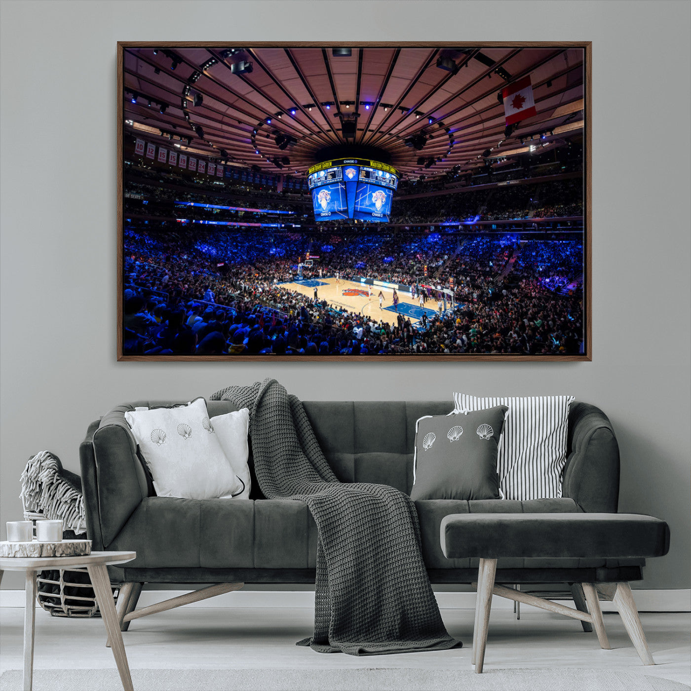 20491-MGV-CV-36X24-Madison Square Garden Wall Art Canvas Print, Framed New York Stadium Art Picture Print, MSG Stadium Perfect Sport Room Decor
