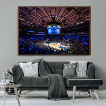 20491-MGV-CV-36X24-Madison Square Garden Wall Art Canvas Print, Framed New York Stadium Art Picture Print, MSG Stadium Perfect Sport Room Decor