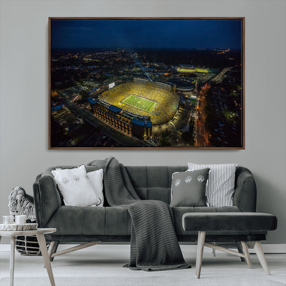 52519-MGV-CV-36X24-Michigan Football Stadium Wall Art Canvas Print, Framed Michigan Stadium Art Picture Print, Michigan Wolverines Field Perfect