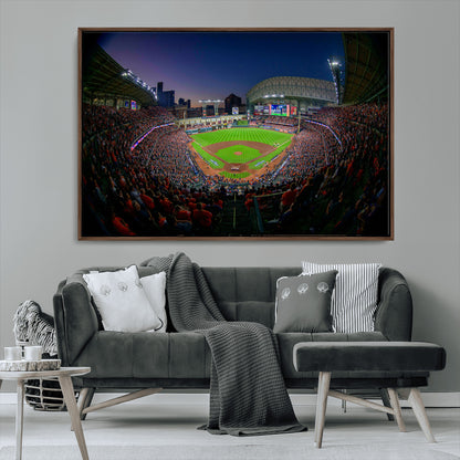 44322-MGV-CV-36X24-Minute Maid Park Wall Art Canvas Print, Framed Houston Astros Stadium Art Picture Print, Houston Astros Field Perfect Sports Room