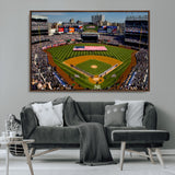 20879-MGV-CV-36X24-Yankee Stadium Wall Art Canvas Print, Framed New York Stadium Art Picture Print, Yankee Field Perfect Sport Room Decor Artwork
