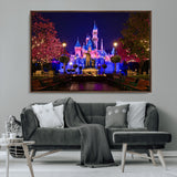 79435-MGV-CV-36X24-Disney Castle Wall Art Canvas Print, Framed Magic Kingdom Art Picture Print, Disney World Perfect Child Room Decor Artwork