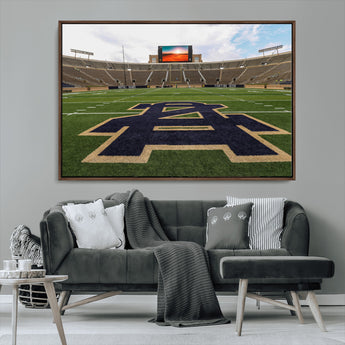 52835-MGV-CV-36X24-Notre Dame Stadium Wall Art Canvas Print, Framed Indiana Stadium Art Picture Print, Notre Dame Field Perfect Sport Room Decor