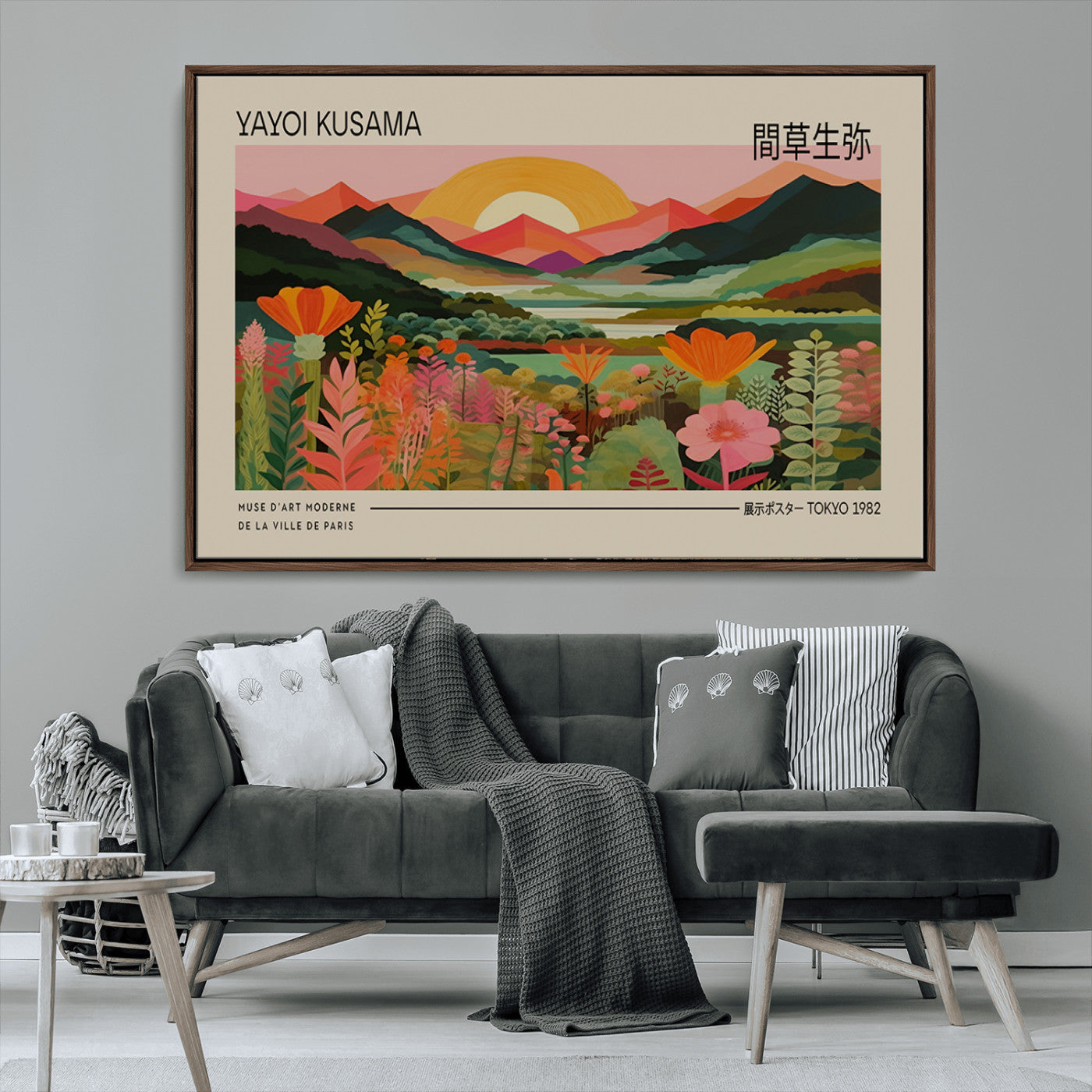 17753-MGV-FC-36X24_Walnut-Floral Sunset Landscape Wall Art – Panoramic Nature Canvas Print, Vibrant Botanical Artwork for Living Room, Bedroom, Office, or