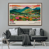 54215-MGV-CV-36X24-Yayoi Kusama Wall Art – Panoramic Japanese Landscape Canvas Print, Modern Abstract Nature Decor for Office, Bedroom or Living Room