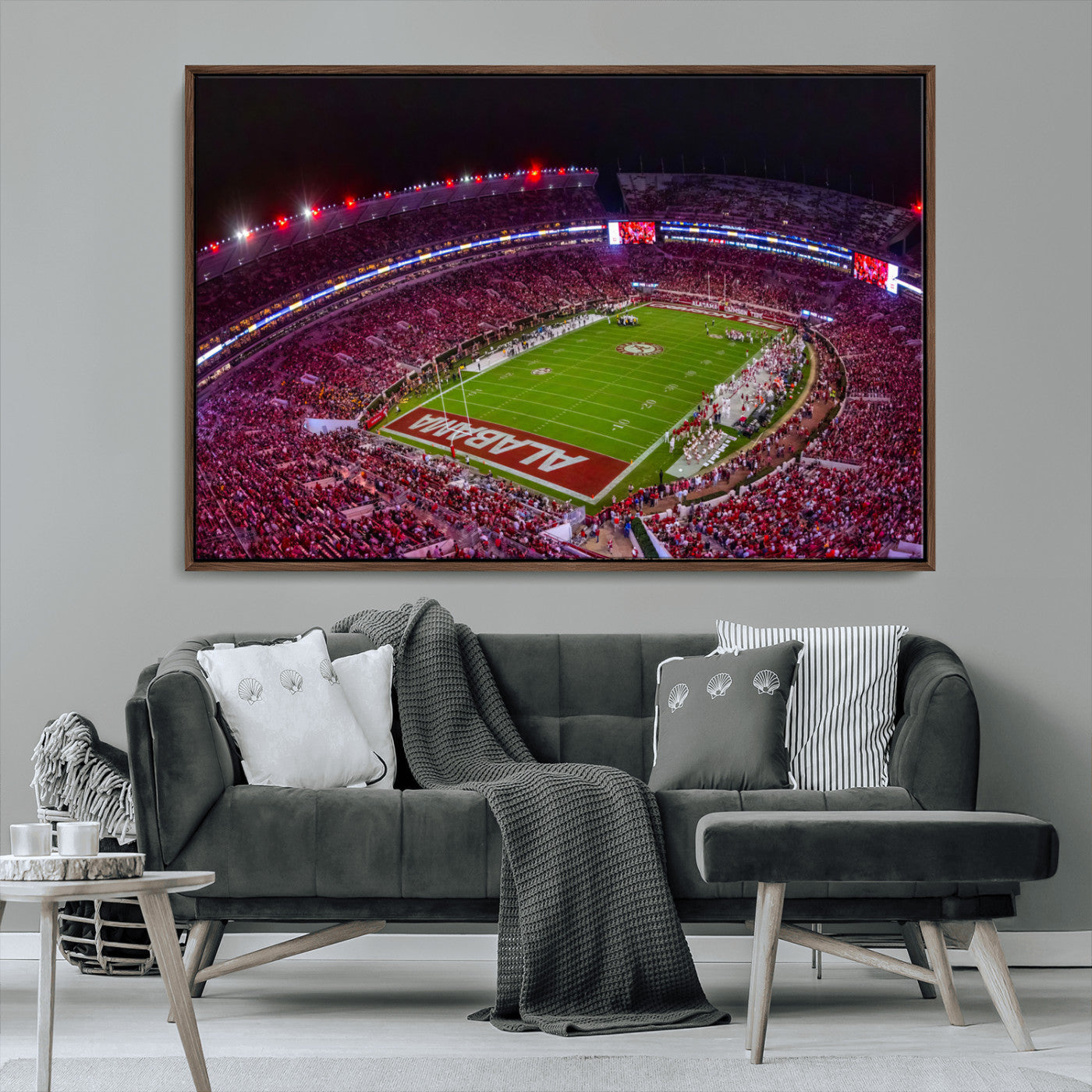 11343-MGV-CV-36X24-Bryant-Denny Stadium Wall Art – Panoramic Alabama Crimson Tide Football Field Canvas Print, Game Day Decor for Office, Man Cave or