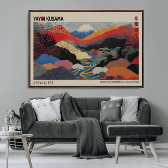 27188-MGV-CV-36X24-Yayoi Kusama Wall Art – Panoramic Abstract Landscape Canvas Print, Vibrant Modern Decor for Living Room, Bedroom, Office, or Art