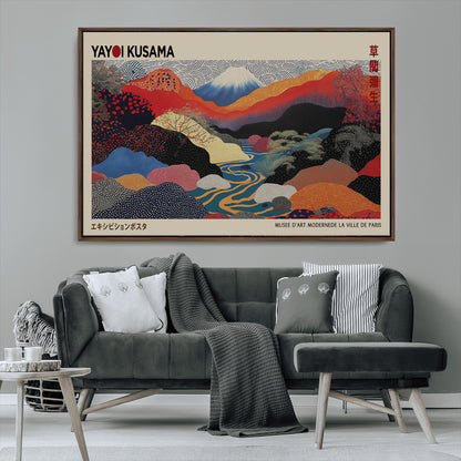 27188-MGV-CV-36X24-Yayoi Kusama Wall Art – Panoramic Abstract Landscape Canvas Print, Vibrant Modern Decor for Living Room, Bedroom, Office, or Art