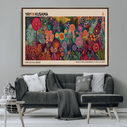51280-MGV-CV-36X24-Abstract Yayoi Kusama Wall Art Canvas Print, Framed Japanese Wabi Sabi Art Picture Print, Yayoi Kusama Perfect Abstract Modern