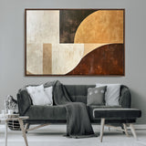 15030-MGV-FC-36X24_Walnut-Wabi Sabi Wall Art Canvas Print, Framed Modern Abstract Art Picture Print, Minimalist Zen Perfect Minimalist Modern Decor Artwork