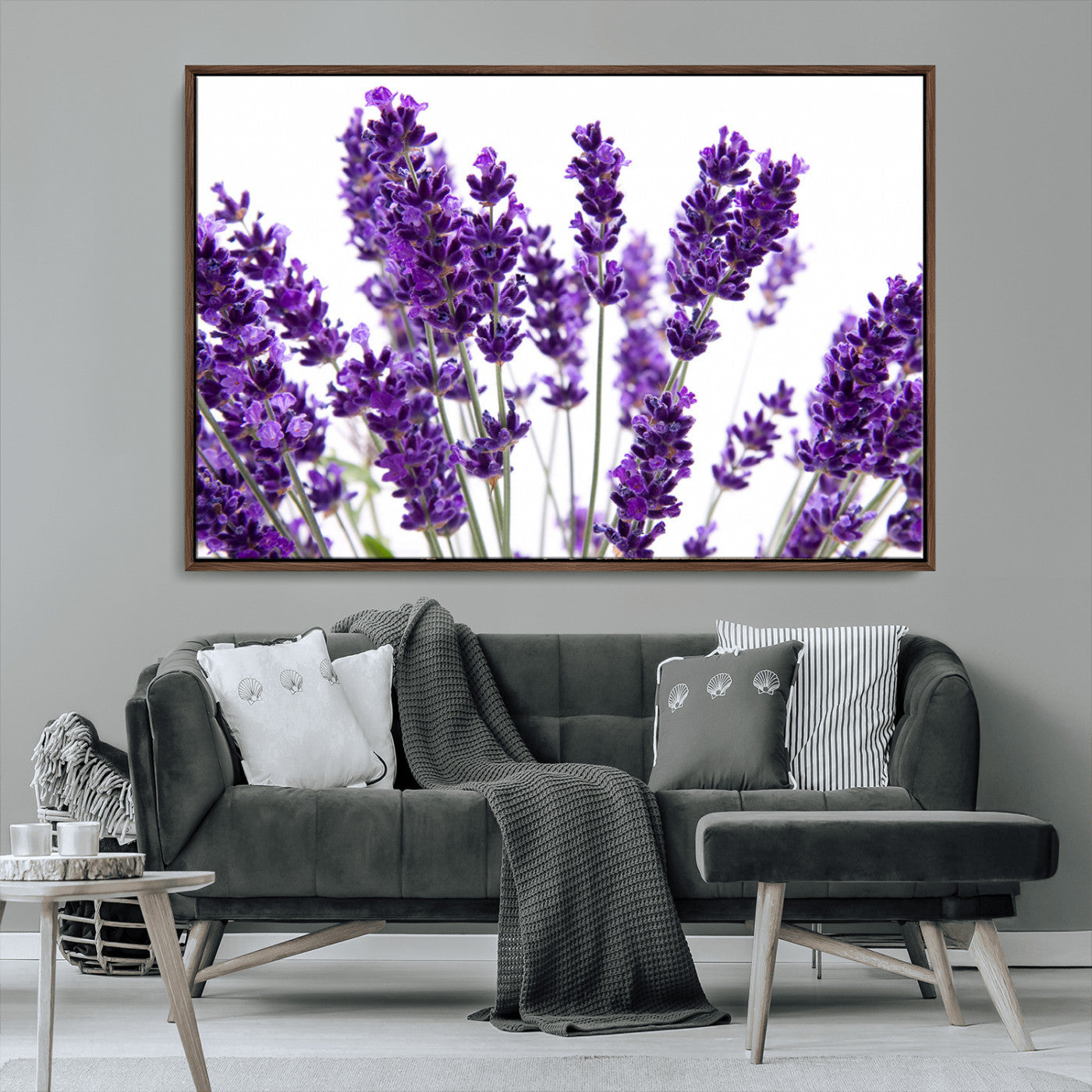 76859-MGV-CV-36X24-Lavender Flower Wall Art – Botanical Canvas Print Featuring Purple Floral Bouquet, Nature Inspired Artwork for Living Room,