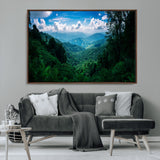 74439378-MGV-CV-36X24-Tropical Jungle Wall Art Canvas Print, Framed Lush Valley Art Picture Print, Forest Mountains Perfect Tropical Wilderness Decor