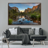 55893831-MGV-CV-36X24-Yosemite Valley Wall Art Canvas Print, Framed El Capitan Art Picture Print, Sierra Landspace Perfect Rustic Nature Decor Artwork