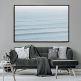47814787-MGV-CV-36X24-Ocean Waves Wall Art Canvas Print, Framed Solo Surfer Art Picture Print, Wave Lines Perfect Minimalist Ocean Decor Artwork