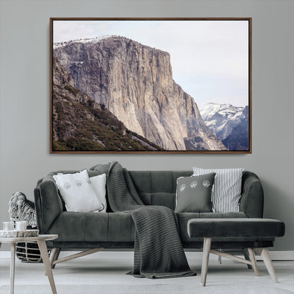 74506434-MGV-CV-36X24-El Capitan Wall Art Canvas Print, Framed Yosemite Cliff Art Picture Print, Sierra Nevada Perfect Sierra Minimalism Decor Artwork