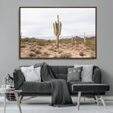 96147924-MGV-CV-36X24-Saguaro Cactus Wall Art Canvas Print, Framed Desert Cactus Art Picture Print, Earthy Desert Perfect Southwestern Boho Decor