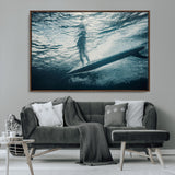 71192524-MGV-CV-36X24-Submerged Surf Wall Art Canvas Print, Framed Underwater Perspective Art Picture Print, Ocean Surf Perfect Coastal Adventure Decor