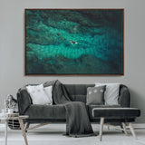 93287752-MGV-CV-36X24-Ocean Surf Wall Art Canvas Print, Framed Blue Waters Art Picture Print, Vibrant Seascape Perfect Coastal Adventure Decor Artwork