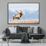 96024025-MGV-CV-36X24-Elk Photography Wall Art Canvas Print, Framed Mountain Wildlife Art Picture Print, Rustic Lodge Decor Perfect Rustic Lodge Decor