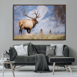 26365841-MGV-CV-36X24-Mountain Elk Art Wall Art Canvas Print, Framed Rustic Wildlife Print Art Picture Print, Lodge Style Decor Perfect Rustic Lodge