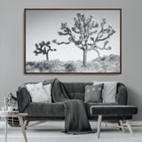 29996209-MGV-CV-36X24-Joshua Tree Art Wall Art Canvas Print, Framed Black White Landscape Art Picture Print, Desert Tree Decor Perfect Southwestern Boho