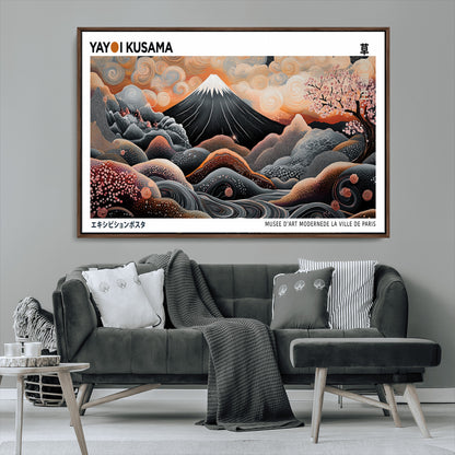 63125329-MGV-CV-36X24-Japanese Mt Fuji Wall Art – Surreal Ukiyo e Style Cherry Blossom Poster, Swirling Cloud Landscape Print, Modern Oriental Asian
