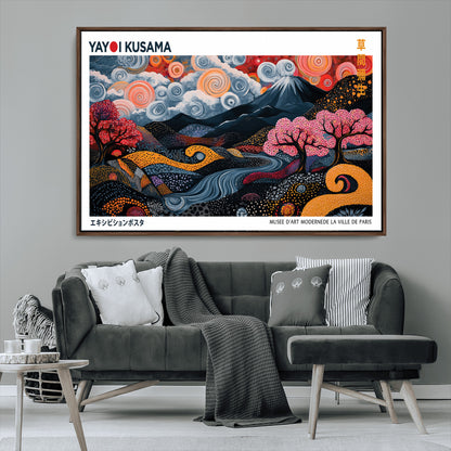 43879290-MGV-CV-36X24-Japanese Abstract Wall Art – Mount Fuji Cherry Blossom Canvas Print, Modern Asian Inspired Landscape Decor for Living Room,
