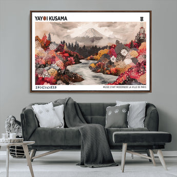 32352074-MGV-CV-36X24-Japanese Landscape Wall Art – Mount Fuji River Canvas Print, Modern Asian Inspired Nature Decor for Living Room, Bedroom, Office