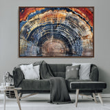 38987581-MGV-CV-36X24-Tree Ring Art Wall Art Canvas Print, Framed Rustic Wall Decor Art Picture Print, Nature Grain Print Perfect Modern Rustic Decor