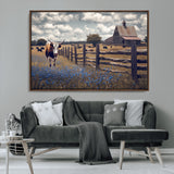 22296025-MGV-FC-36X24_Walnut-Texas Longhorn Canvas Wall Art Canvas Print, Framed Rustic Barn Wall Art Art Picture Print, Farmhouse Cow Decor Perfect Rustic