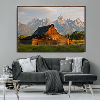 31771014-MGV-CV-36X24-Rustic Barn Wall Art Canvas Print, Framed Western Landscape Art Picture Print, Farmhouse Style Perfect Rustic Farmhouse Decor