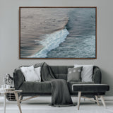 23077324-MGV-CV-36X24-Ocean Waves Wall Art Canvas Print, Framed Coastal Serenity Art Picture Print, Surf Aesthetic Perfect Modern Coastal Decor Artwork