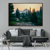 66397982-MGV-CV-36X24-Mountain Landscape Wall Art Canvas Print, Framed Forest Serenity Art Picture Print, Mountain Landscape Perfect Rustic Wilderness