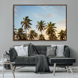 99033771-MGV-CV-36X24-Palm Trees Wall Art Canvas Print, Framed Tropical Vibes Art Picture Print, Coastal Sunset Perfect Coastal Boho Decor Artwork
