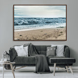 81812590-MGV-CV-36X24-Ocean Wall Art Wall Art Canvas Print, Framed Coastal Canvas Art Picture Print, Moody Seascape Perfect Coastal Minimalist Decor