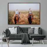 54943176-MGV-CV-36X24-Cowboy Wall Art Wall Art Canvas Print, Framed Western Canvas Art Picture Print, Rustic Ranch Scene Perfect Rustic Western Decor
